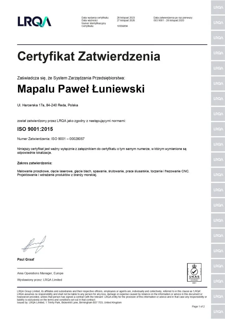 ISO 9001:2015 - strona 1